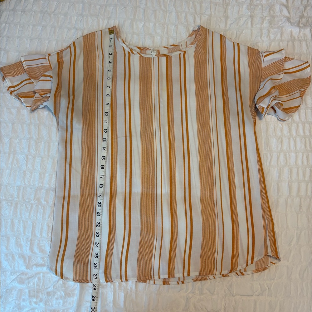 Striped Orange and White Maternity Top